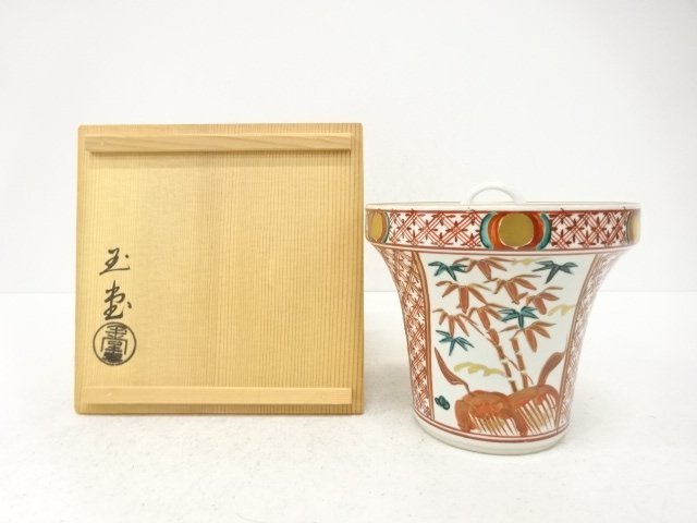 JAPANESE COLLECTIBLE / TAMADō KILN / RED-PAINTED / SUEHIRO-SHAPED WATE